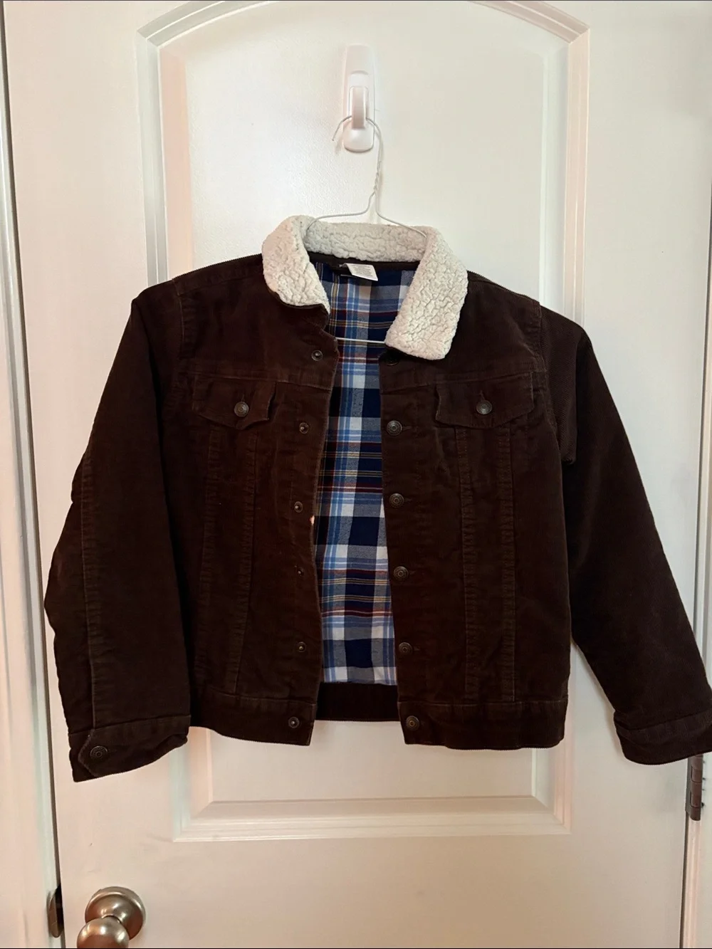 Kids Gymboree Brown Corduroy Jacket with Cream Sherpa Collar